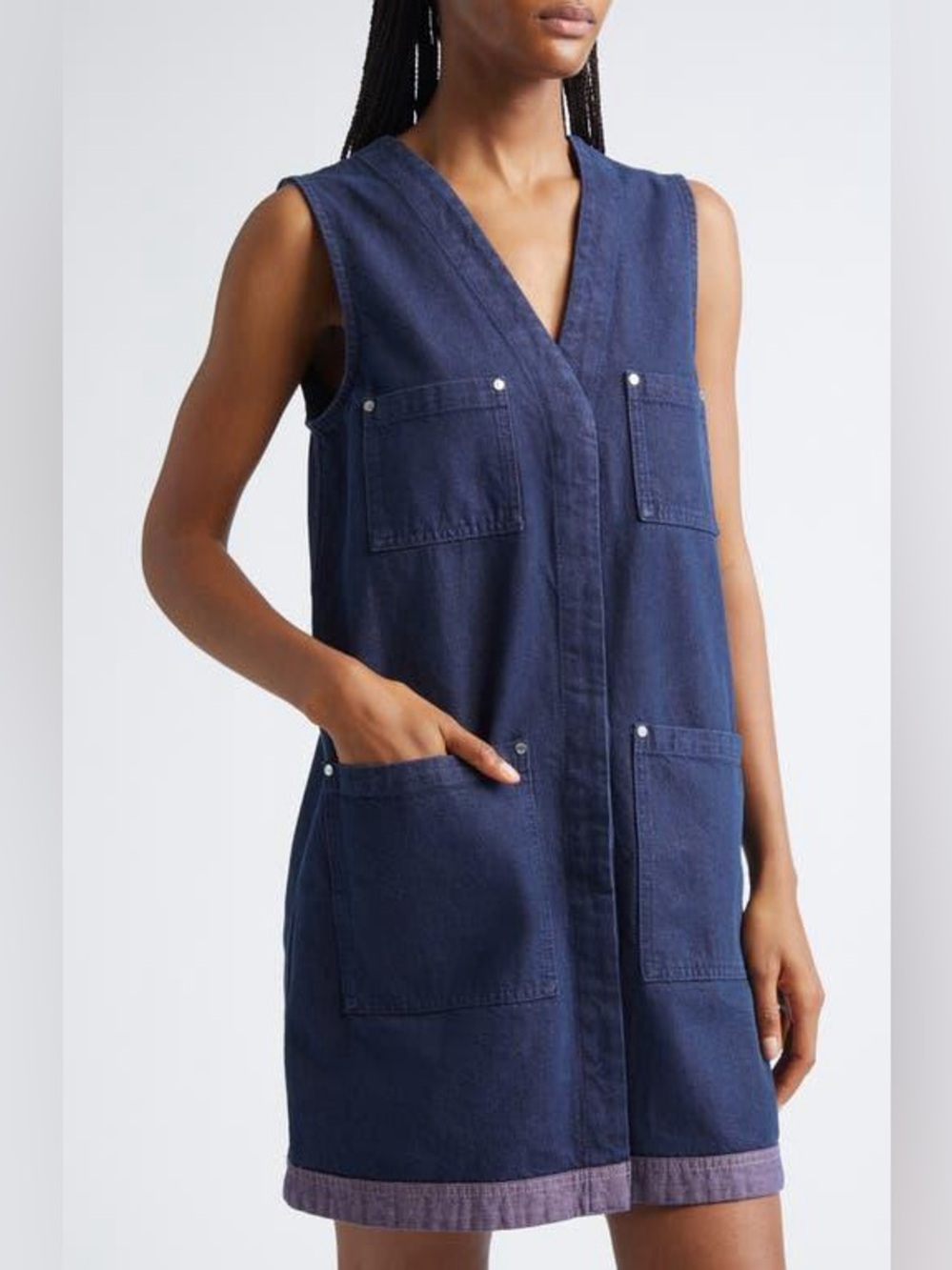 Stine Goya Two Tone Patch Pocket Mini Dress